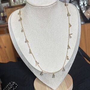 Elegant Gold Necklace with Crystal Accents